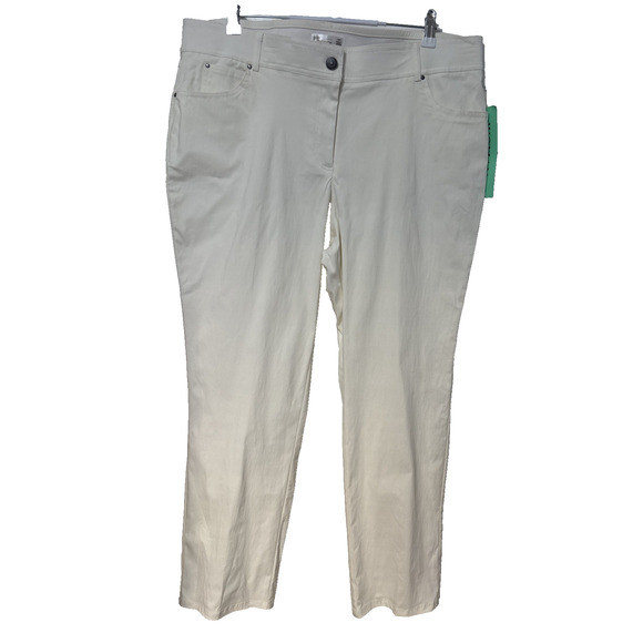 89th + Madison Women's 18W Off White Elastic Waist Stretchy Pants Spring Staple - Picture 1 of 8